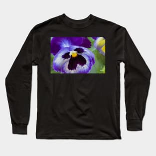 Blue Pansy Long Sleeve T-Shirt